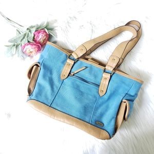 BOLO Shoulder Bag. Jean and Leather straps